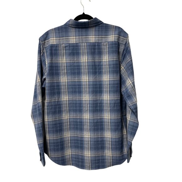 DAILY THREAD BUTTON UP SHIRT PLAID MENS L BLUE KHAKI CASUAL LONG SLEEVE NWT - Picture 2 of 11